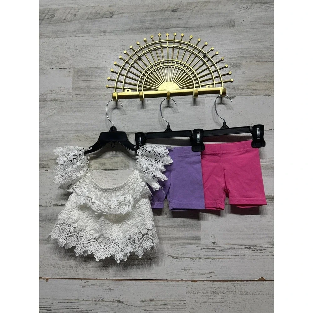 Bizzyizzy Ruisita Clothing Lot Girls 3-6M White Pink Purple‎ Lace Boho EUC